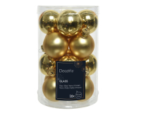Mini-Glaskugeln gl./matt 3,5cm gold 16 10347